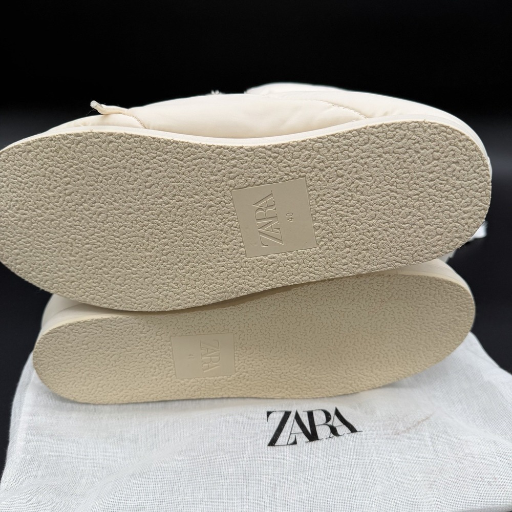 NWT Zara Puffer Ankle Boot Women's EU 40 White Winter Puffer Style Insulated - Picture 7 of 7